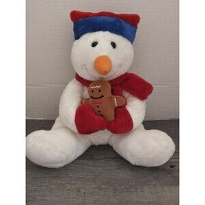 Snowman Holding Gingerbread Bean Bag Buddy Plush